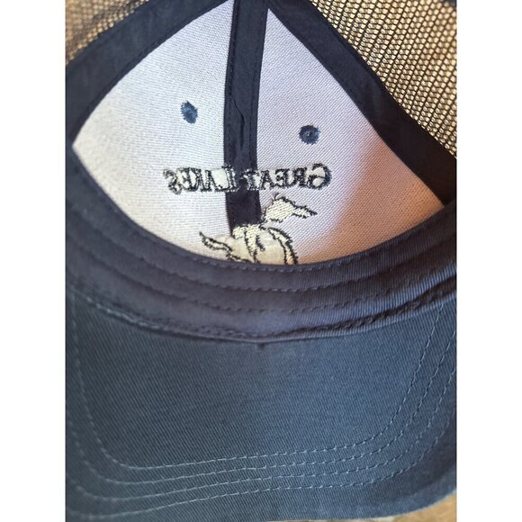 Great Lakes Navy Blue Trucker Hat Mesh Back Adjustable Strap DK Embroidered - Picture 7 of 7